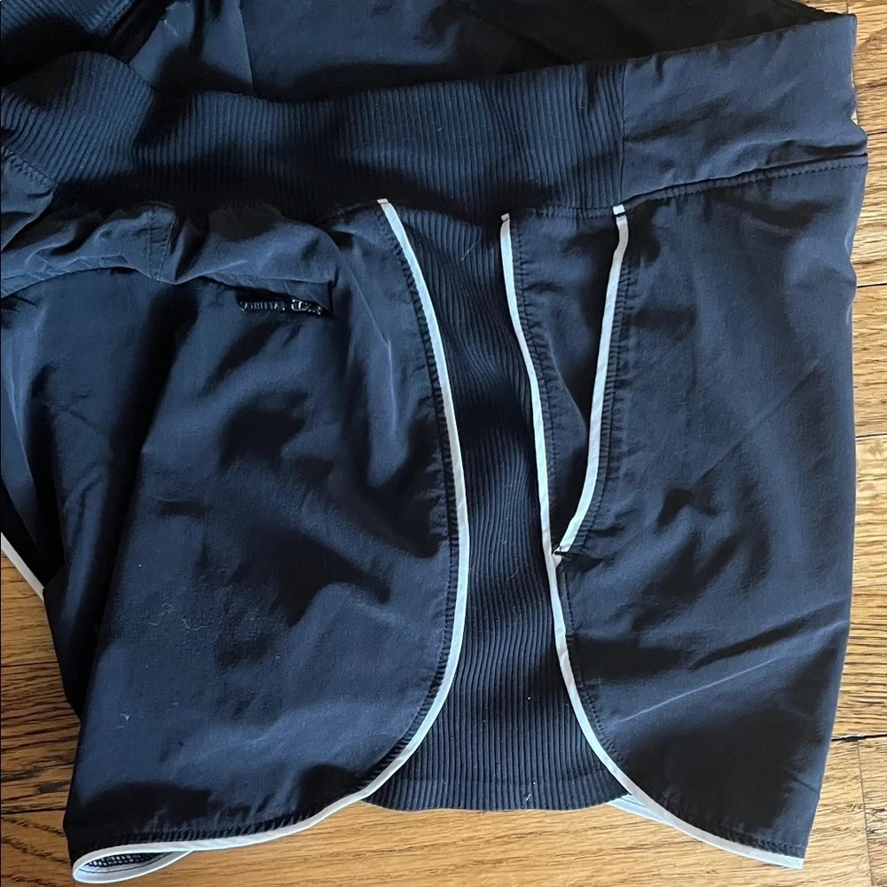 Athleta Black Athletic Shorts with White Trim